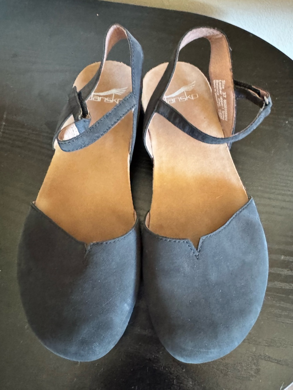 Dansko Rowan Black Suede Slingback Clogs - Picture 3 of 6